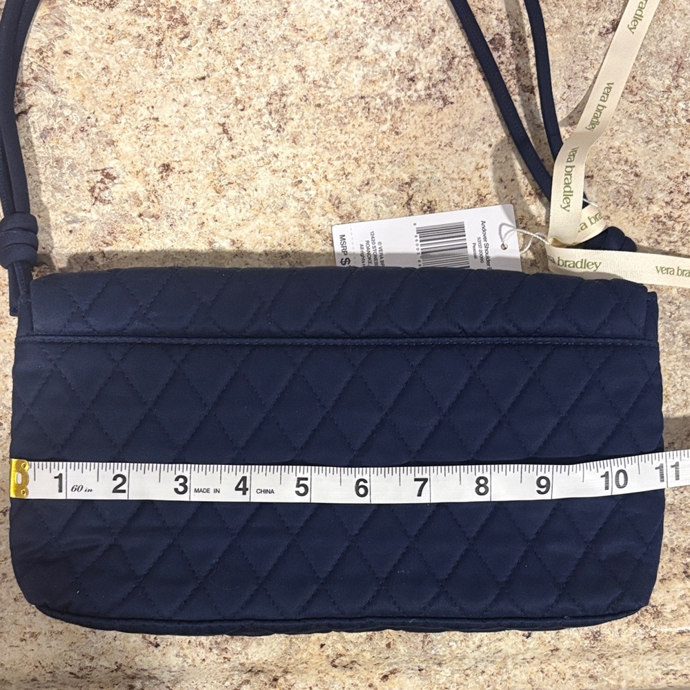 Vera Bradley Peacoat Blue Quilted Andover Shoulder Bag - Picture 6 of 7